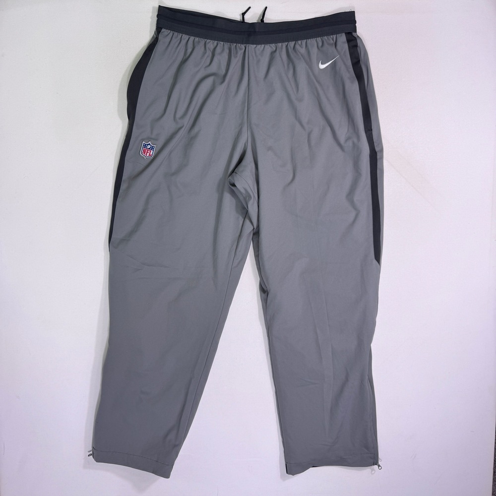 Nike NFL Onfield Dri-Fit Mens XXL Gray Training Pants Track Pants Football Lined